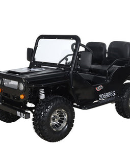 X-PRO Ranger 150 Jeep Go Kart with 3-Speed Semi-Automatic Transmission w/Reverse, LED Headlights, With Windshield and Spare Tire, Big 18in Aluminium Rim Wheels!
