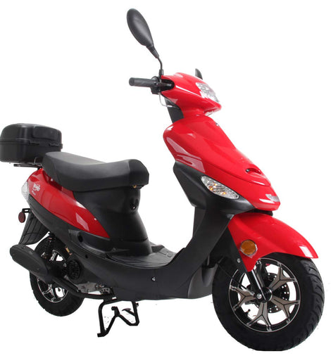 Free Shipping! X-PRO Maui 50cc Moped Scooter with 10in Aluminum Wheels, Rear Trunk, Electric/Kick Start! Large Headlight!