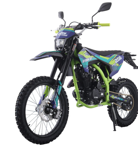 Free Shipping! X-PRO Storm DLX 250 Dirt Bike with All LED Lights and 5-Speed Manual Transmission, Electric/Kick Start! Big 19in/16in Wheels! Zongshen Brand Engine!