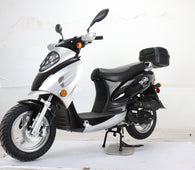 Free Shipping! X-PRO Oahu 50cc Moped Scooter with 10in Aluminum Wheels, Rear Trunk! Electric/Kick Start! Large Headlight!