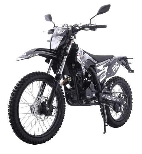 Free Shipping! X-PRO Knight DLX 250 Dirt Bike with All Lights and 5-Speed Manual Transmission, Electric/Kick Start! Big 21in/18in Wheels! Zongshen Brand Engine!