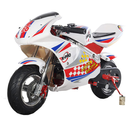 Free Shipping! X-PRO Blast 40cc Pocket Bike with Chain Transmission, Pull start! Disc Brake! 22 mile/h Max Speed!