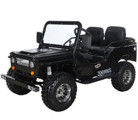 Free shipping! X-PRO 125cc Jeep Go Kart with 3-Speed Semi-Automatic Transmission w/Reverse, LED Headlights, With Windshield and Spare Tire, Big 18" Aluminium Rim Wheels!