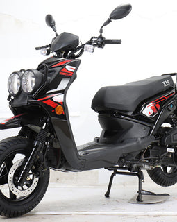 Free Shipping! X-PRO 150cc Moped Scooter with 12" Aluminum Wheels, Electric/Kick Start, Dual Headlights and Tail Lights!