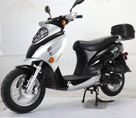 Free Shipping! X-PRO Oahu 50cc Moped Scooter with 12" Aluminum Wheels, Rear Trunk! Electric/Kick Start! Large Headlight! Assembled In Crate!