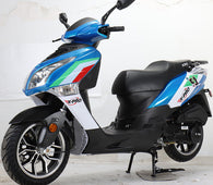 Free Shipping! X-PRO Fiji 150cc Moped Scooter with 13in Aluminum Wheels, Electric/Kick Start! Large Headlights! Assembled In Crate!