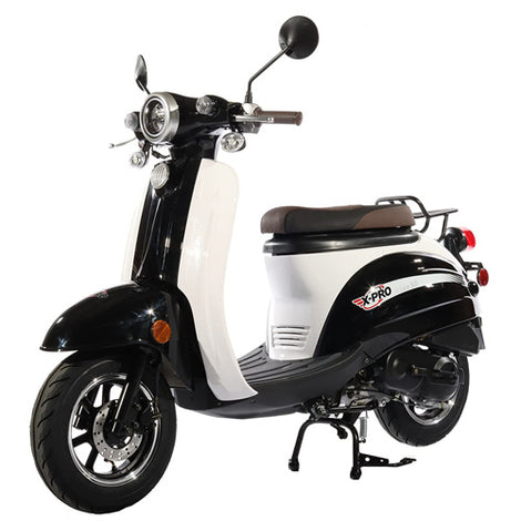 Free Shipping! X-PRO Milan 50 50cc Moped Scooter with 10in Wheels, Electric/Kick Start, Large Headlight!